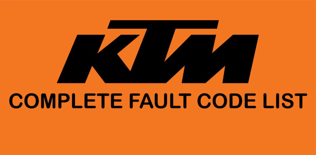 KTM FAULT CODE LIST