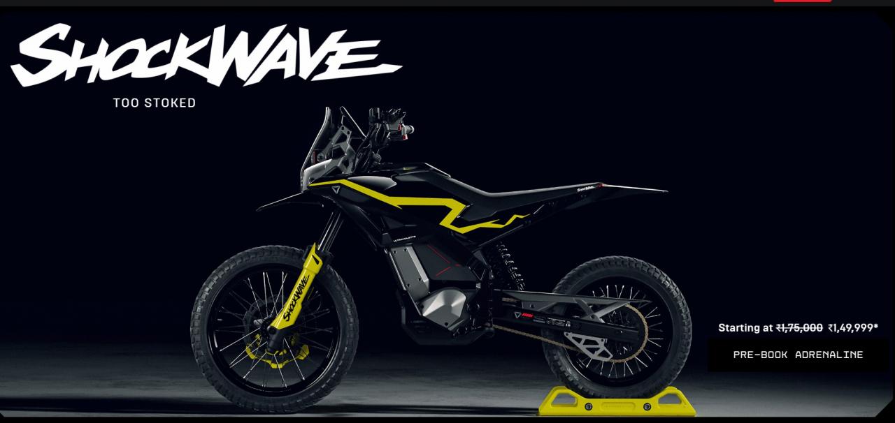 Ultraviolette Shockwave: India’s First Electric Enduro Bike Unveiled – Price ₹1.50 lakh